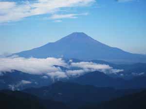塔の岳山頂　富士山